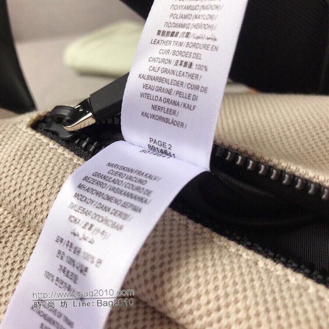 Burberry專櫃新款包包 巴寶莉白色帆布腰包胸包挎包  db1010